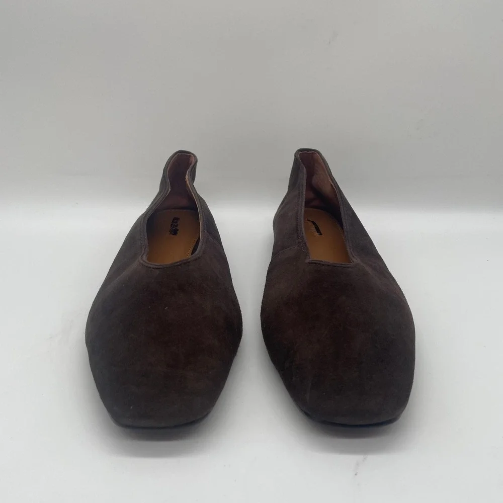 NEW Madewell Mylie Ballet Flat Women 7.5 Brown Suede Square Toe NX064 - Picture 4 of 10